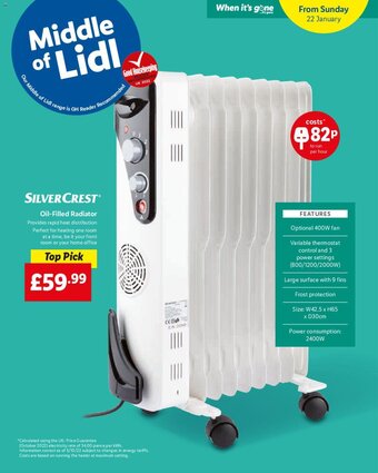 Lidl Oil-Filled Radiator offer