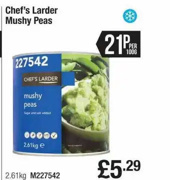 Booker Wholesale Chef's larder mushy peas offer