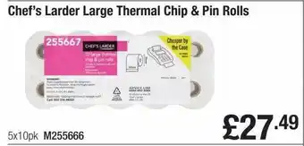 Booker Wholesale Chef's larder large thermal chip & pin rolls offer