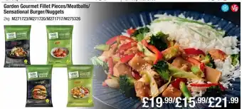 Booker Wholesale Garden gourmet fillet pieces or meatballs or sensational burger or nuggets offer