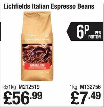 Booker Wholesale Lichfields italian espresso beans offer