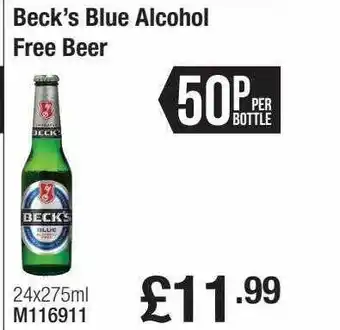 Booker Wholesale Beck's blue alcohol free beer offer