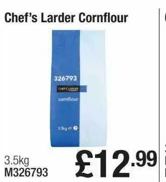 Booker Wholesale Chef's larder cornflour offer