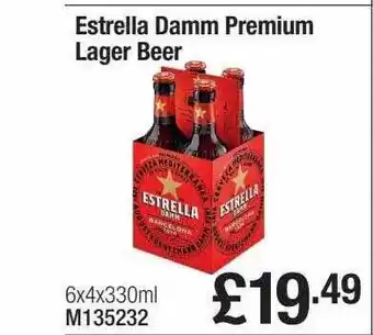 Booker Wholesale Estrella damm premium lager beer offer