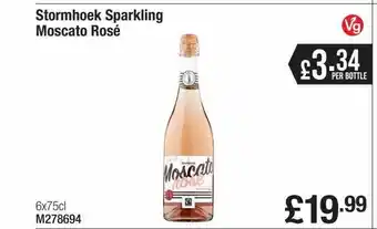 Booker Wholesale Stormhoek spakling moscato rosé offer
