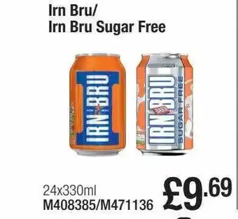 Booker Wholesale Irn bru or irn bru sugar free offer