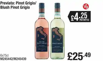 Booker Wholesale Previata: pinot grigio or blush pinot grigio offer