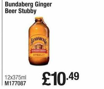 Booker Wholesale Bundaberg ginger beer stubby offer