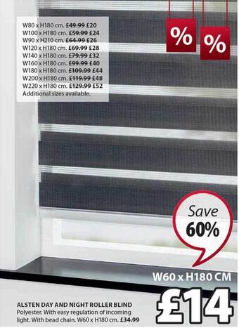 JYSK Alsten day and night roller blind offer