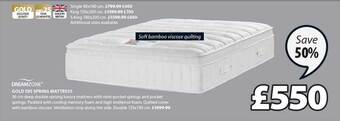 JYSK Gold s95 spring mattress offer