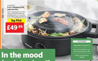 Lidl Silvercrest 2in1 tabletop grill with hot pot offer
