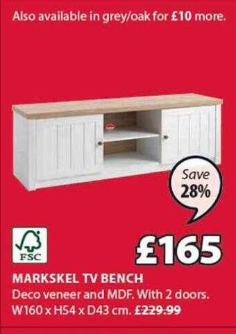 JYSK Markskel tv bench offer
