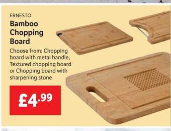 Lidl Ernesto bamboo chopping board offer