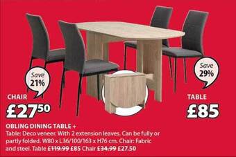 JYSK Obling dining table offer