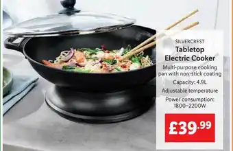Lidl Silvercrest tabletop electric cooker offer