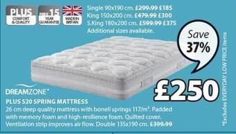 JYSK Plus s20 spring mattress offer