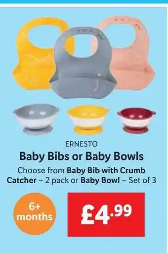 Lidl Ernesto baby bibs or baby bowls offer