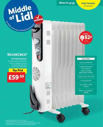 Lidl Silvercrest oilfilled radiator offer