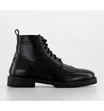 Office Office benson brogue wedge lace boots black leather offer
