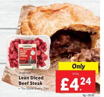 Lidl Strathvale Lean Diced Beef Steak 400g offer