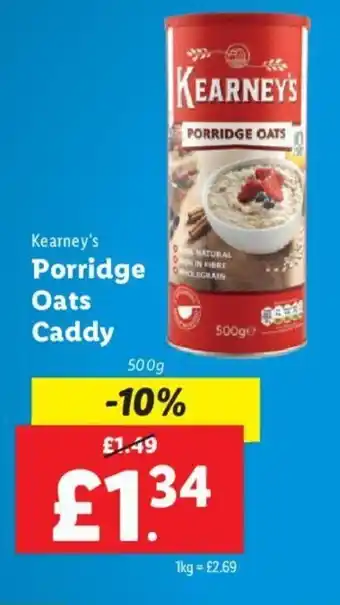 Lidl Kearney's Porridge Oats Caddy 500g offer