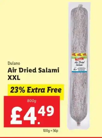 Lidl Dulano Air Dried Salami XXL offer