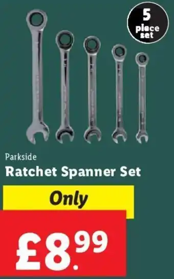 Lidl Parkside Ratchet Spanner Set offer
