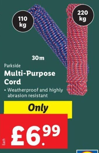 Lidl Parkside Multi-Purpose Cord offer