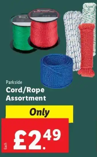 Lidl Parkside Cord/Rope Assortment offer