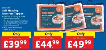 Lidl Silentnight Self Heating Mattress Topper offer