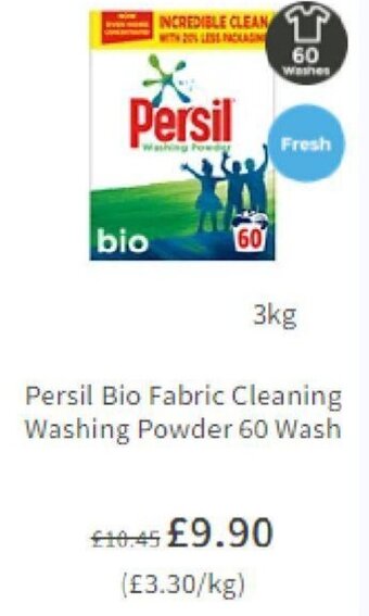 Asda Persil Bio Fabric Cleaning Washing Powder 60 Wash offer