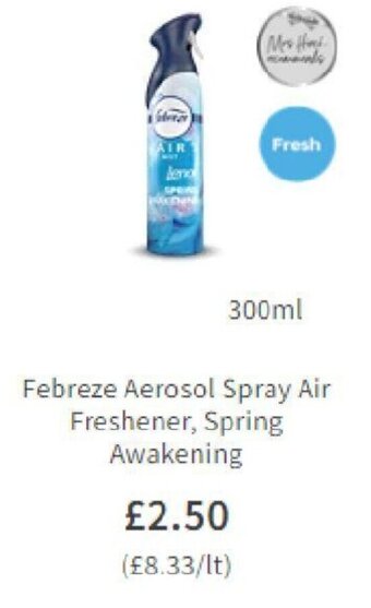 Asda Febreze Aerosol Spray Air Freshener, Spring Awakening offer