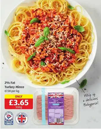 Aldi 2% Fat Turkey Mince offer