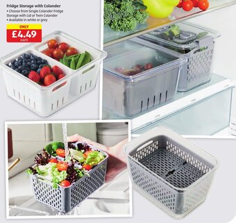 Aldi Fridge Storage with Colander offer