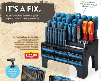 Aldi 100 Piece XXL Scredriver & Bit Set offer
