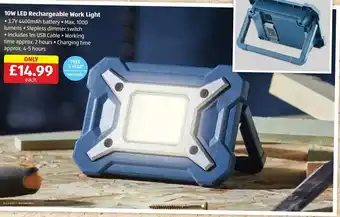 Aldi 10W Led Rechargeable Work Light offer