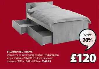 JYSK Billund bed frame offer