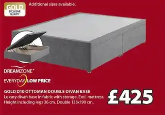 JYSK Gold d10 ottoman double divan base offer