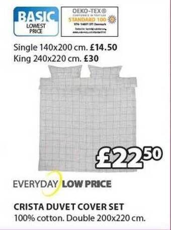 JYSK Crista duvet cover set offer