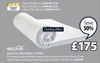 JYSK Gold t65 mattress topper offer