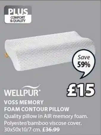 JYSK Voss memory foam contour pillow offer