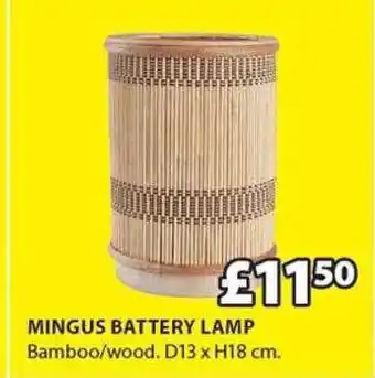 JYSK Mingus battery lamp offer