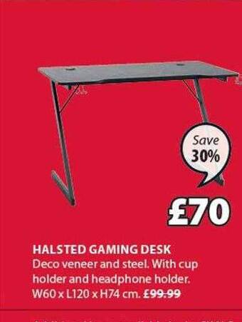 JYSK Halsted gaming desk offer