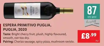 Lidl Espera Primitivo Puglia, Puglia, 2020 offer