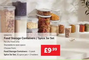 Lidl Ernesto Food Storage Containers / Spice Jar Set offer