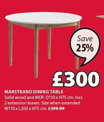 JYSK Marstrand dining table offer
