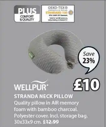 JYSK Stranda neck pillow offer