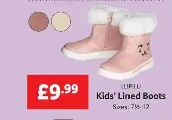Lidl Kids' lined boots offer