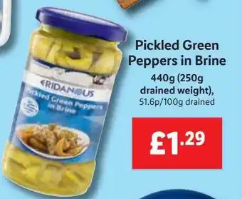 Lidl Pickled green peppers in brine offer