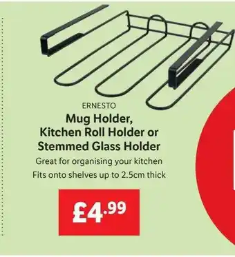 Lidl Ernesto mug holder, kitchen roll holder or stemmed glass holder offer